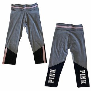 VS PINK Sz S Capri Yoga Leggings Grey